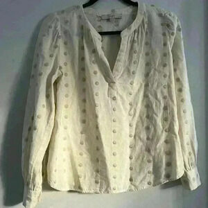 Loft polka dot long sleeve shirt